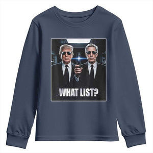 What List Dark Political Humor Youth Sweatshirt Funny Political Conspiracy Parody TS02 Navy Print Your Wear