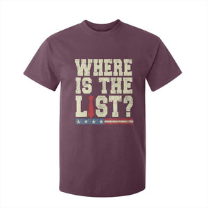 Where Is The List T Shirt For Kid Funny Political Conspiracy Parody TS02 Maroon Print Your Wear