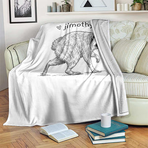 Cute Jimothy the Raccoon Hand Drawn Graphic Throw Blanket Seattle Trash Panda Lover Supporter