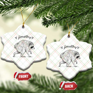 Cute Jimothy the Raccoon Hand Drawn Graphic Ceramic Ornament Seattle Trash Panda Lover Supporter
