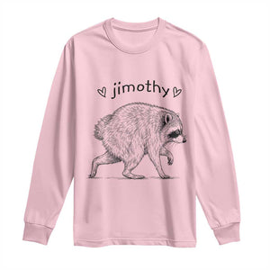 Cute Jimothy the Raccoon Hand Drawn Graphic Long Sleeve Shirt Seattle Trash Panda Lover Supporter TS02 Light Pink Print Your Wear