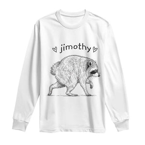Cute Jimothy the Raccoon Hand Drawn Graphic Long Sleeve Shirt Seattle Trash Panda Lover Supporter TS02 White Print Your Wear