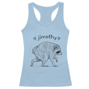 Cute Jimothy the Raccoon Hand Drawn Graphic Racerback Tank Top Seattle Trash Panda Lover Supporter TS02 Light Blue Print Your Wear
