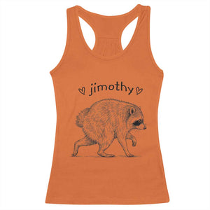 Cute Jimothy the Raccoon Hand Drawn Graphic Racerback Tank Top Seattle Trash Panda Lover Supporter TS02 Orange Print Your Wear