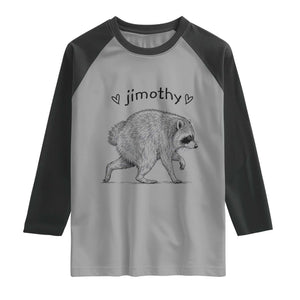 Cute Jimothy the Raccoon Hand Drawn Graphic Raglan Shirt Seattle Trash Panda Lover Supporter