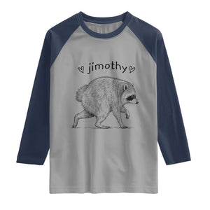 Cute Jimothy the Raccoon Hand Drawn Graphic Raglan Shirt Seattle Trash Panda Lover Supporter