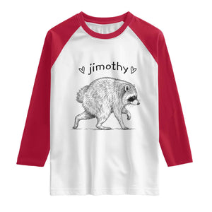 Cute Jimothy the Raccoon Hand Drawn Graphic Raglan Shirt Seattle Trash Panda Lover Supporter