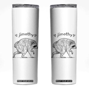 Cute Jimothy the Raccoon Hand Drawn Graphic Skinny Tumbler Seattle Trash Panda Lover Supporter