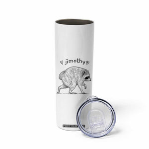 Cute Jimothy the Raccoon Hand Drawn Graphic Skinny Tumbler Seattle Trash Panda Lover Supporter