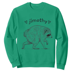 Cute Jimothy the Raccoon Hand Drawn Graphic Sweatshirt Seattle Trash Panda Lover Supporter TS02 Irish Green Print Your Wear