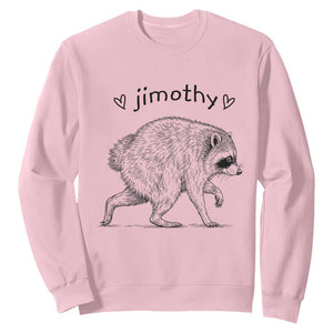 Cute Jimothy the Raccoon Hand Drawn Graphic Sweatshirt Seattle Trash Panda Lover Supporter TS02 Light Pink Print Your Wear