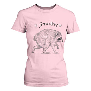 Cute Jimothy the Raccoon Hand Drawn Graphic T Shirt For Women Seattle Trash Panda Lover Supporter TS02 Light Pink Print Your Wear