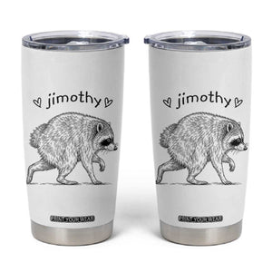 Cute Jimothy the Raccoon Hand Drawn Graphic Tumbler Cup Seattle Trash Panda Lover Supporter