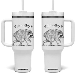 Cute Jimothy the Raccoon Hand Drawn Graphic Tumbler With Handle Seattle Trash Panda Lover Supporter