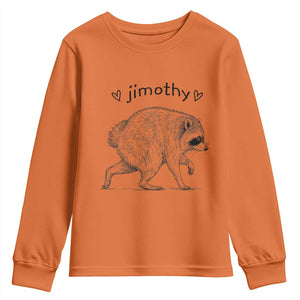 Cute Jimothy the Raccoon Hand Drawn Graphic Youth Sweatshirt Seattle Trash Panda Lover Supporter TS02 Orange Print Your Wear