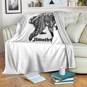 Jimothy Viral Seattle Raccoon Vintage Woodcut Style Graphic Throw Blanket Funny Trash Panda Wildlife Meme