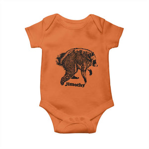 Jimothy Viral Seattle Raccoon Vintage Woodcut Style Graphic Baby Onesie Funny Trash Panda Wildlife Meme TS02 Orange Print Your Wear