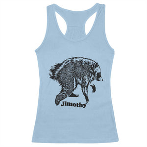 Jimothy Viral Seattle Raccoon Vintage Woodcut Style Graphic Racerback Tank Top Funny Trash Panda Wildlife Meme TS02 Light Blue Print Your Wear