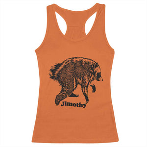 Jimothy Viral Seattle Raccoon Vintage Woodcut Style Graphic Racerback Tank Top Funny Trash Panda Wildlife Meme TS02 Orange Print Your Wear