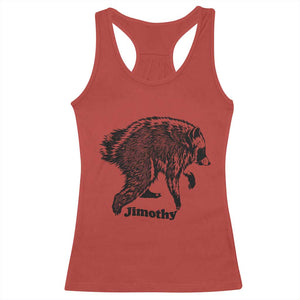 Jimothy Viral Seattle Raccoon Vintage Woodcut Style Graphic Racerback Tank Top Funny Trash Panda Wildlife Meme TS02 Red Print Your Wear