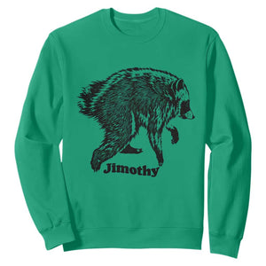 Jimothy Viral Seattle Raccoon Vintage Woodcut Style Graphic Sweatshirt Funny Trash Panda Wildlife Meme TS02 Irish Green Print Your Wear