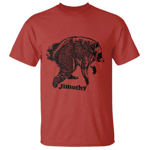 Jimothy Viral Seattle Raccoon Vintage Woodcut Style Graphic T Shirt Funny Trash Panda Wildlife Meme TS02 Red Print Your Wear