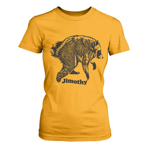 Jimothy Viral Seattle Raccoon Vintage Woodcut Style Graphic T Shirt For Women Funny Trash Panda Wildlife Meme TS02 Gold Print Your Wear