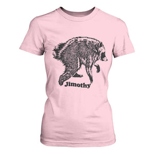 Jimothy Viral Seattle Raccoon Vintage Woodcut Style Graphic T Shirt For Women Funny Trash Panda Wildlife Meme TS02 Light Pink Print Your Wear