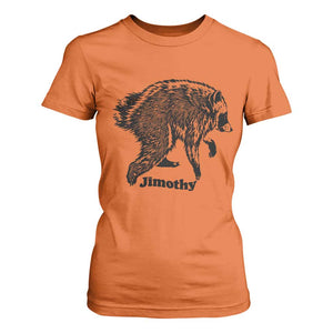 Jimothy Viral Seattle Raccoon Vintage Woodcut Style Graphic T Shirt For Women Funny Trash Panda Wildlife Meme TS02 Orange Print Your Wear