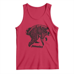 Jimothy Viral Seattle Raccoon Vintage Woodcut Style Graphic Tank Top Funny Trash Panda Wildlife Meme