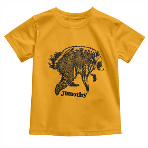 Jimothy Viral Seattle Raccoon Vintage Woodcut Style Graphic Toddler T Shirt Funny Trash Panda Wildlife Meme TS02 Gold Print Your Wear