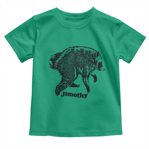 Jimothy Viral Seattle Raccoon Vintage Woodcut Style Graphic Toddler T Shirt Funny Trash Panda Wildlife Meme TS02 Irish Green Print Your Wear