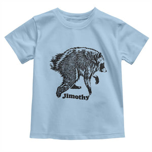 Jimothy Viral Seattle Raccoon Vintage Woodcut Style Graphic Toddler T Shirt Funny Trash Panda Wildlife Meme TS02 Light Blue Print Your Wear