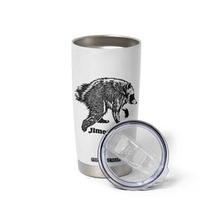 Jimothy Viral Seattle Raccoon Vintage Woodcut Style Graphic Tumbler Cup Funny Trash Panda Wildlife Meme