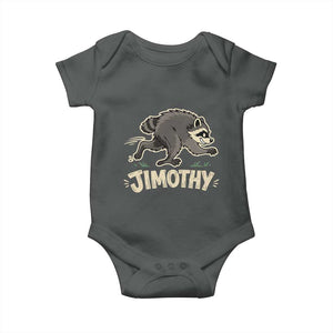 Funny Running Jimothy the Raccoon Baby Onesie Viral Seattle Trash Panda Meme TS02 Dark Heather Print Your Wear