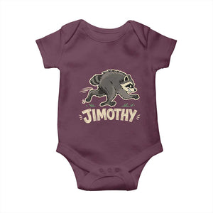 Funny Running Jimothy the Raccoon Baby Onesie Viral Seattle Trash Panda Meme TS02 Maroon Print Your Wear
