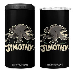 Funny Running Jimothy the Raccoon 4 in 1 Can Cooler Tumbler Viral Seattle Trash Panda Meme TS02 One Size: 16 oz Black Print Your Wear