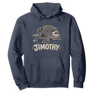 Funny Running Jimothy the Raccoon Hoodie Viral Seattle Trash Panda Meme TS02 Navy Print Your Wear