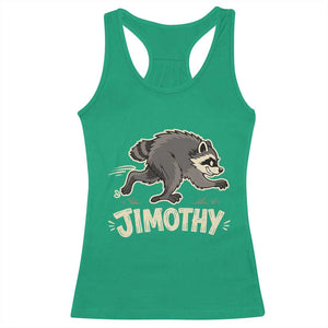 Funny Running Jimothy the Raccoon Racerback Tank Top Viral Seattle Trash Panda Meme TS02 Irish Green Print Your Wear