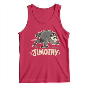 Funny Running Jimothy the Raccoon Tank Top Viral Seattle Trash Panda Meme TS02 Red Print Your Wear