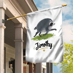Cute Running Jimothy the Raccoon Garden Flag Viral Seattle Trash Panda Meme TS02 Print Your Wear