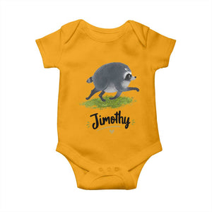 Cute Running Jimothy the Raccoon Baby Onesie Viral Seattle Trash Panda Meme TS02 Gold Print Your Wear