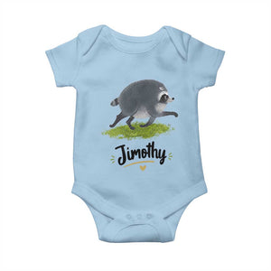 Cute Running Jimothy the Raccoon Baby Onesie Viral Seattle Trash Panda Meme TS02 Light Blue Print Your Wear
