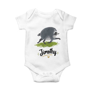 Cute Running Jimothy the Raccoon Baby Onesie Viral Seattle Trash Panda Meme TS02 White Print Your Wear
