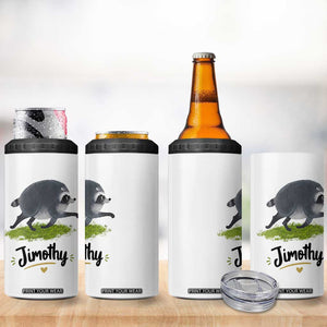 Cute Running Jimothy the Raccoon 4 in 1 Can Cooler Tumbler Viral Seattle Trash Panda Meme TS02 Print Your Wear
