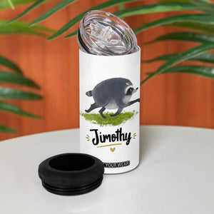 Cute Running Jimothy the Raccoon 4 in 1 Can Cooler Tumbler Viral Seattle Trash Panda Meme TS02 Print Your Wear