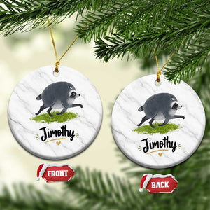 Cute Running Jimothy the Raccoon Ceramic Ornament Viral Seattle Trash Panda Meme TS02 1pc White Marble Print Your Wear