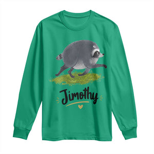 Cute Running Jimothy the Raccoon Long Sleeve Shirt Viral Seattle Trash Panda Meme TS02 Irish Green Print Your Wear