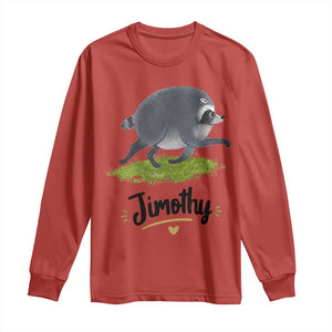 Cute Running Jimothy the Raccoon Long Sleeve Shirt Viral Seattle Trash Panda Meme TS02 Red Print Your Wear