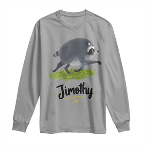 Cute Running Jimothy the Raccoon Long Sleeve Shirt Viral Seattle Trash Panda Meme TS02 Sport Gray Print Your Wear